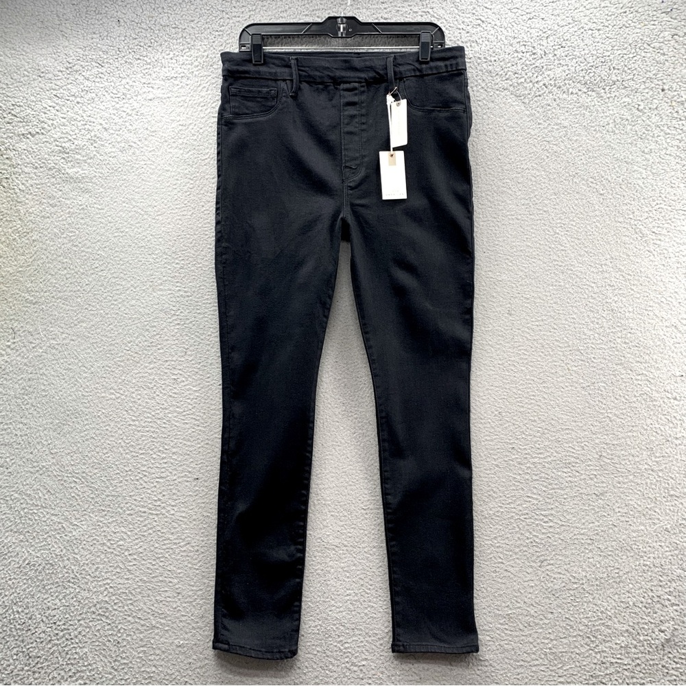NWT Anthropologie Good American Black Dark Wash Skinny Leg Jeans Women’s Size XL